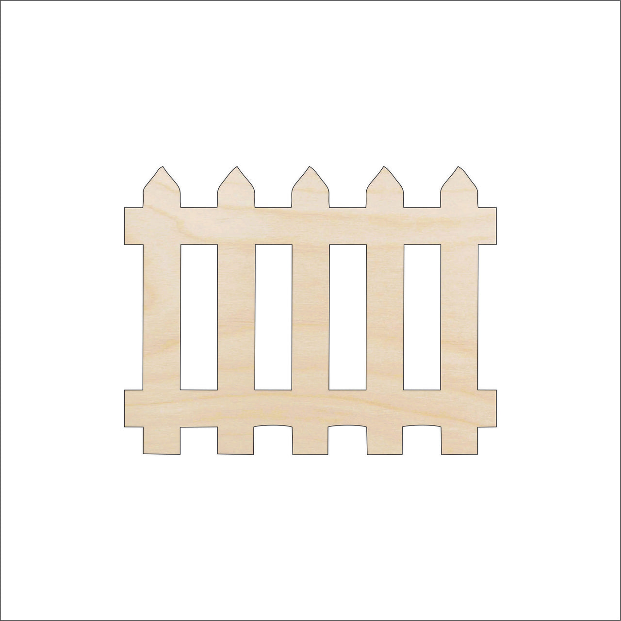 Picket Fence Wood Craft Shape - Laser Cut Baltic Birch Unfinished DIY Wood Art Supplies BLD67 - The Wood Shape Store