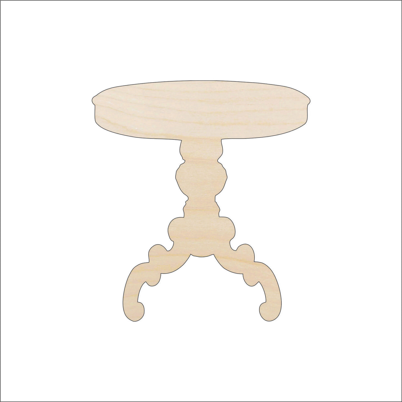 Table Wood Craft Shape - Laser Cut Baltic Birch Unfinished DIY Wood Art Supplies DCR19 - The Wood Shape Store
