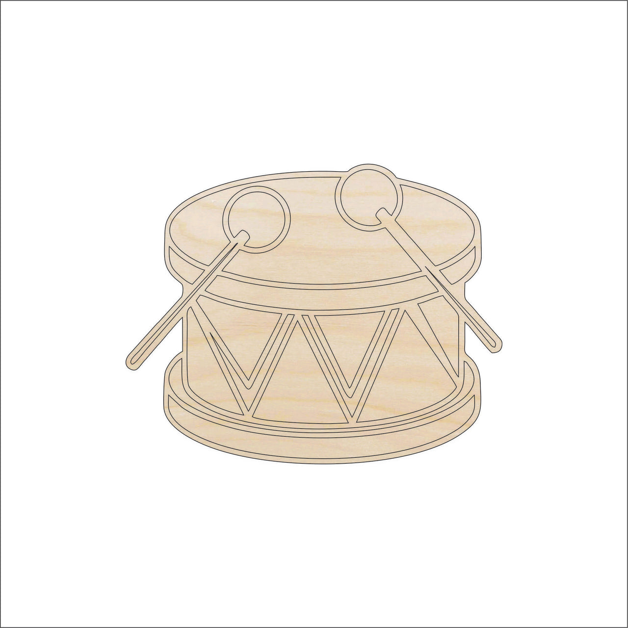 Drum Wood Craft Shape - Laser Cut Baltic Birch Unfinished DIY Wood Art Supplies MSC37 - The Wood Shape Store