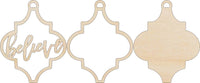 Believe 3D Laser Cut Ornament – Baltic Birch Wood Craft Supplies | DIY Wood Ornament Kit RE3 - The Wood Shape Store