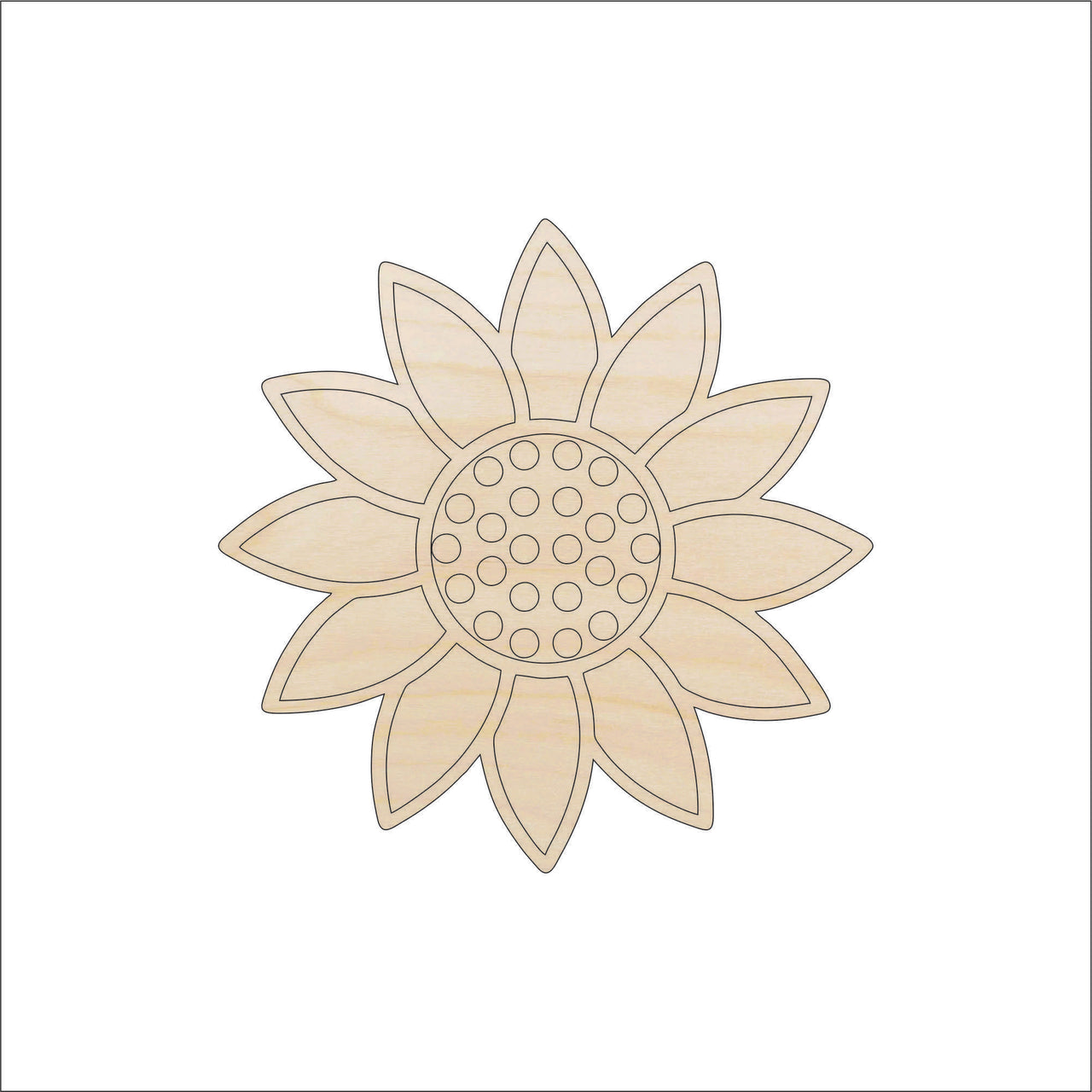Flower Wood Craft Shape - Laser Cut Baltic Birch Unfinished DIY Wood Art Supplies FLR102 - The Wood Shape Store