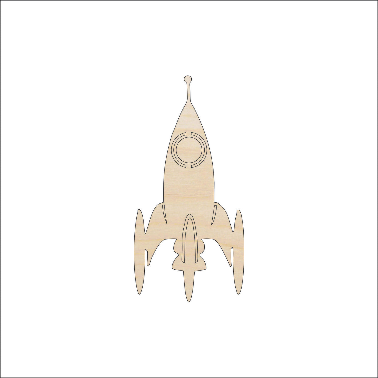 Spaceship Wood Craft Shape - Laser Cut Baltic Birch Unfinished DIY Wood Art Supplies SPC52 - The Wood Shape Store