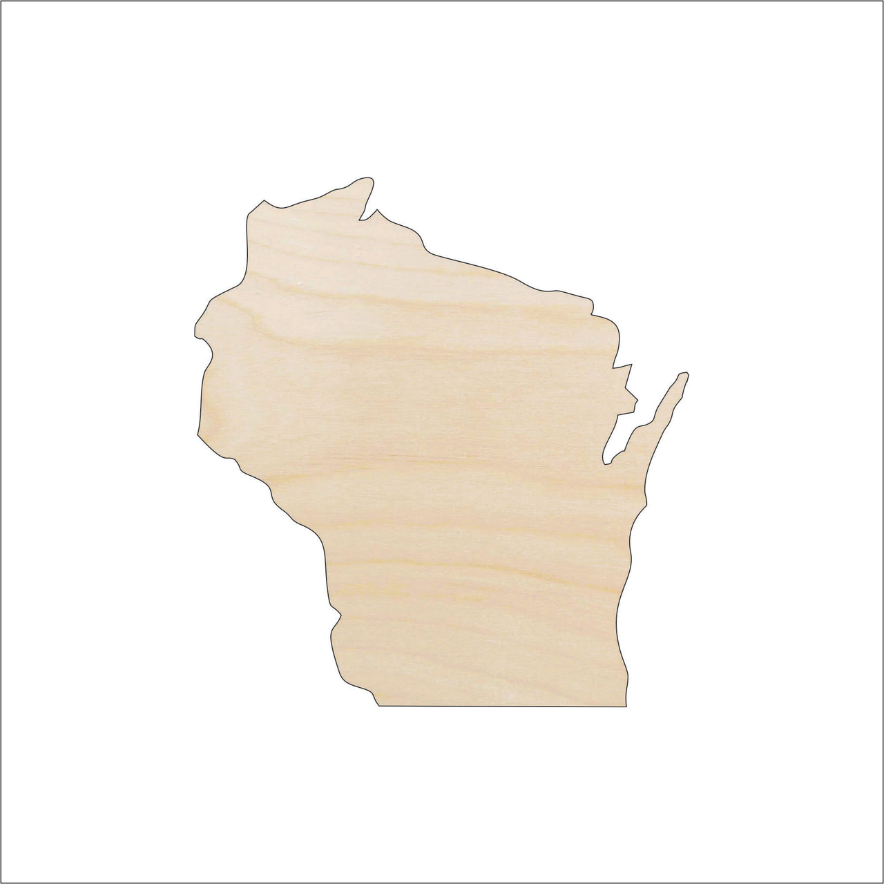 Wisconsin Wood Craft Shape - Laser Cut Baltic Birch Unfinished DIY Wood Art Supplies STAT97 - The Wood Shape Store