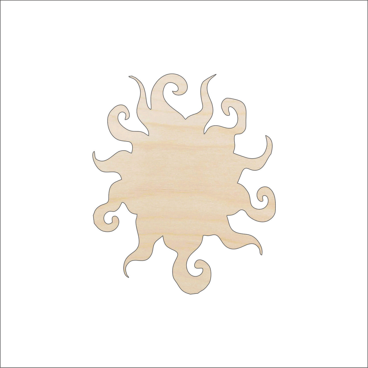 Sun Wood Craft Shape - Laser Cut Baltic Birch Unfinished DIY Wood Art Supplies SKY53 - The Wood Shape Store