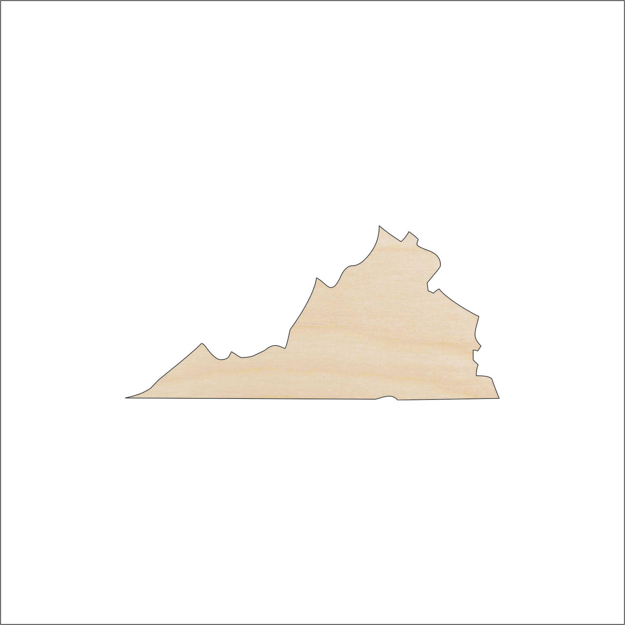 Virginia Wood Craft Shape - Laser Cut Baltic Birch Unfinished DIY Wood Art Supplies STAT94 - The Wood Shape Store
