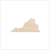 Virginia Wood Craft Shape - Laser Cut Baltic Birch Unfinished DIY Wood Art Supplies STAT94 - The Wood Shape Store