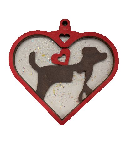 Cat & Dog 3D Laser Cut Ornament – Baltic Birch Wood Craft Supplies | DIY Wood Ornament Kit AN18 - The Wood Shape Store