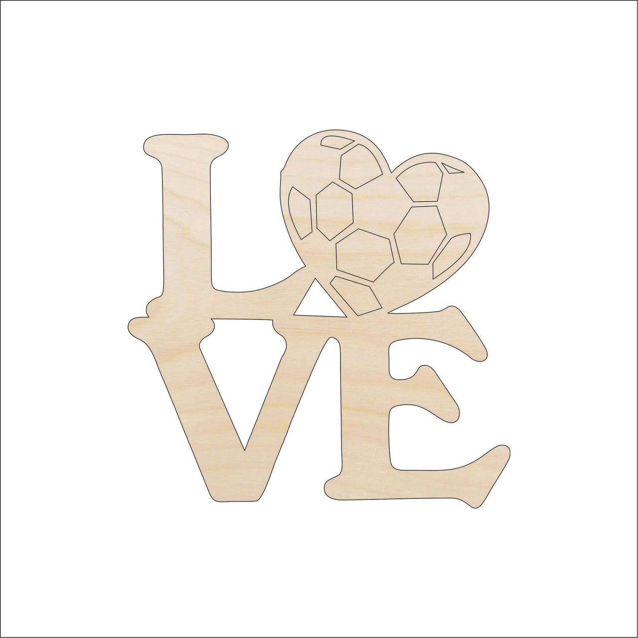 Soccer Word Wood Craft Shape - Laser Cut Baltic Birch Unfinished DIY Wood Art Supplies SPT657 - The Wood Shape Store