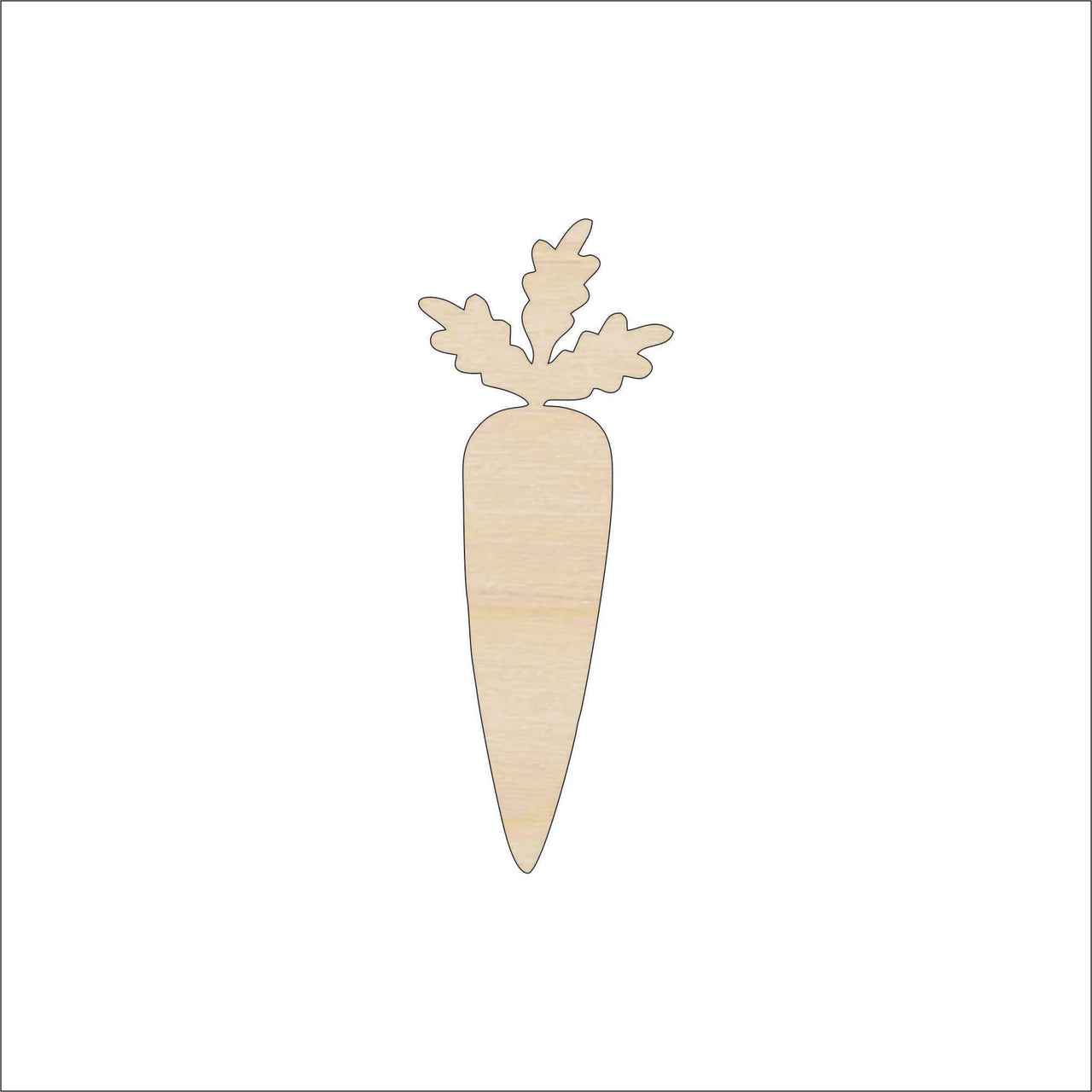 Carrot Wood Craft Shape - Laser Cut Baltic Birch Unfinished DIY Wood Art Supplies FOD127 - The Wood Shape Store