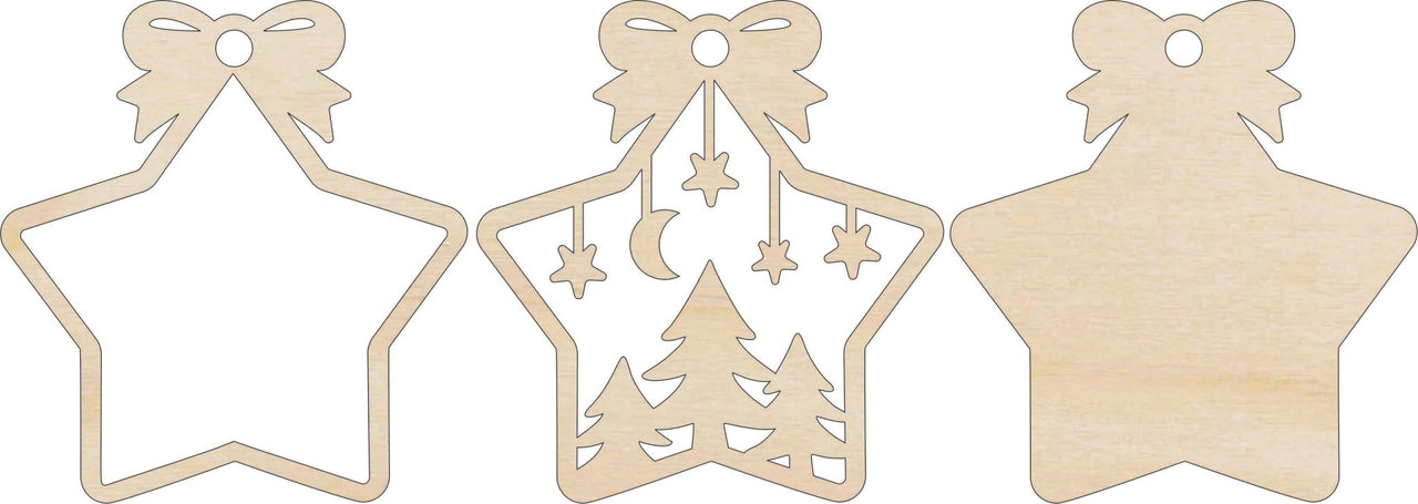Tree 3D Laser Cut Ornament – Baltic Birch Wood Craft Supplies | DIY Wood Ornament Kit XM2 - The Wood Shape Store
