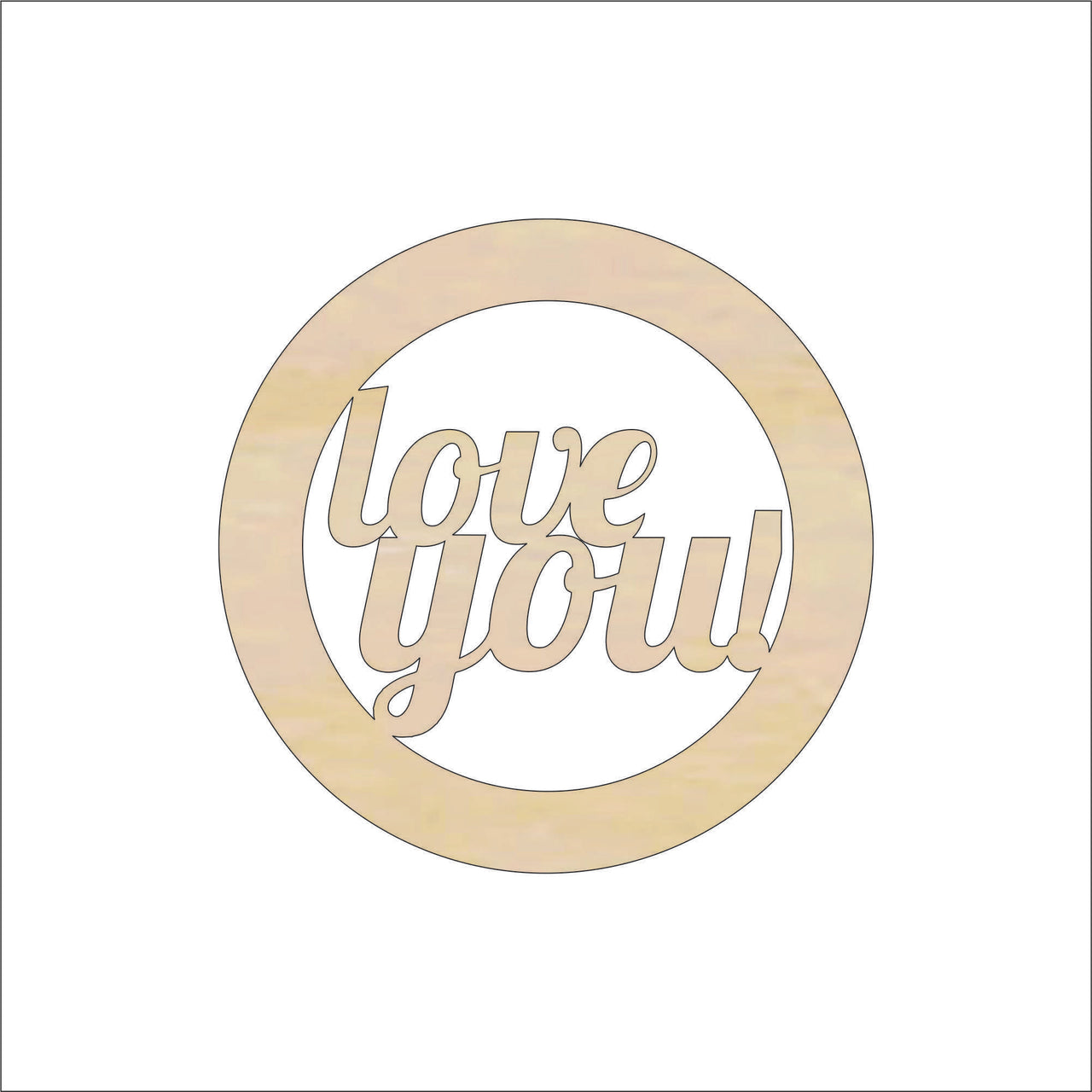 Love You Wood Craft Shape - Laser Cut Baltic Birch Unfinished DIY Wood Art Supplies WRD130 - The Wood Shape Store