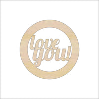 Love You Wood Craft Shape - Laser Cut Baltic Birch Unfinished DIY Wood Art Supplies WRD130 - The Wood Shape Store