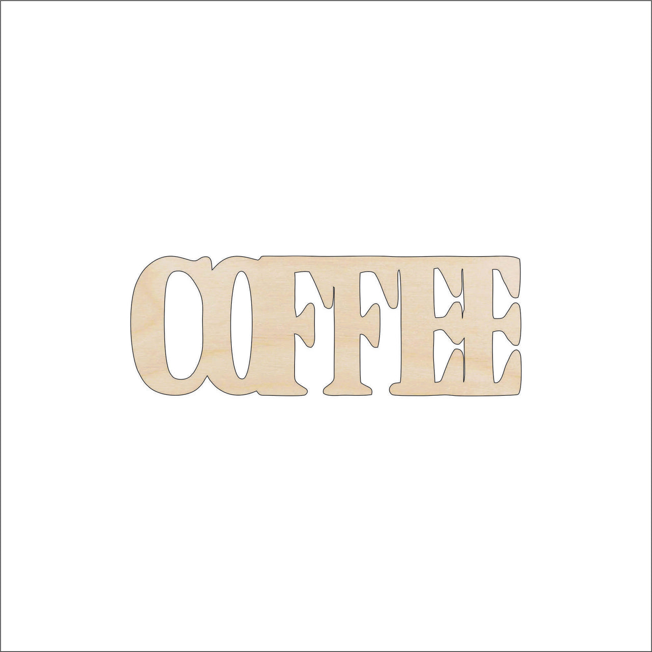 Coffee Wood Craft Shape - Laser Cut Baltic Birch Unfinished DIY Wood Art Supplies FOD135 - The Wood Shape Store