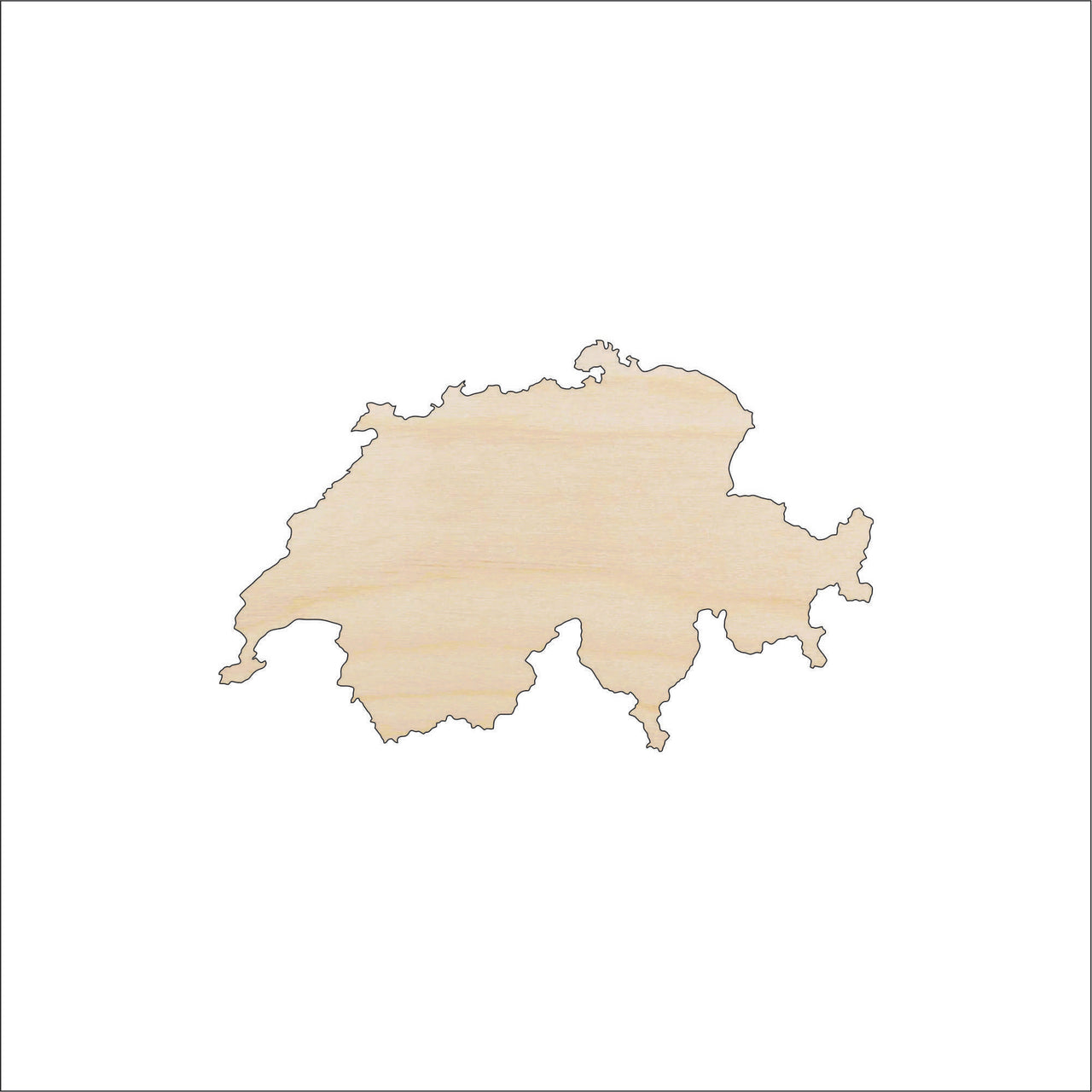 Switzerland Wood Craft Shape - Laser Cut Baltic Birch Unfinished DIY Wood Art Supplies WLD62 - The Wood Shape Store