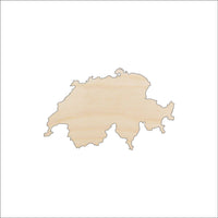 Switzerland Wood Craft Shape - Laser Cut Baltic Birch Unfinished DIY Wood Art Supplies WLD62 - The Wood Shape Store