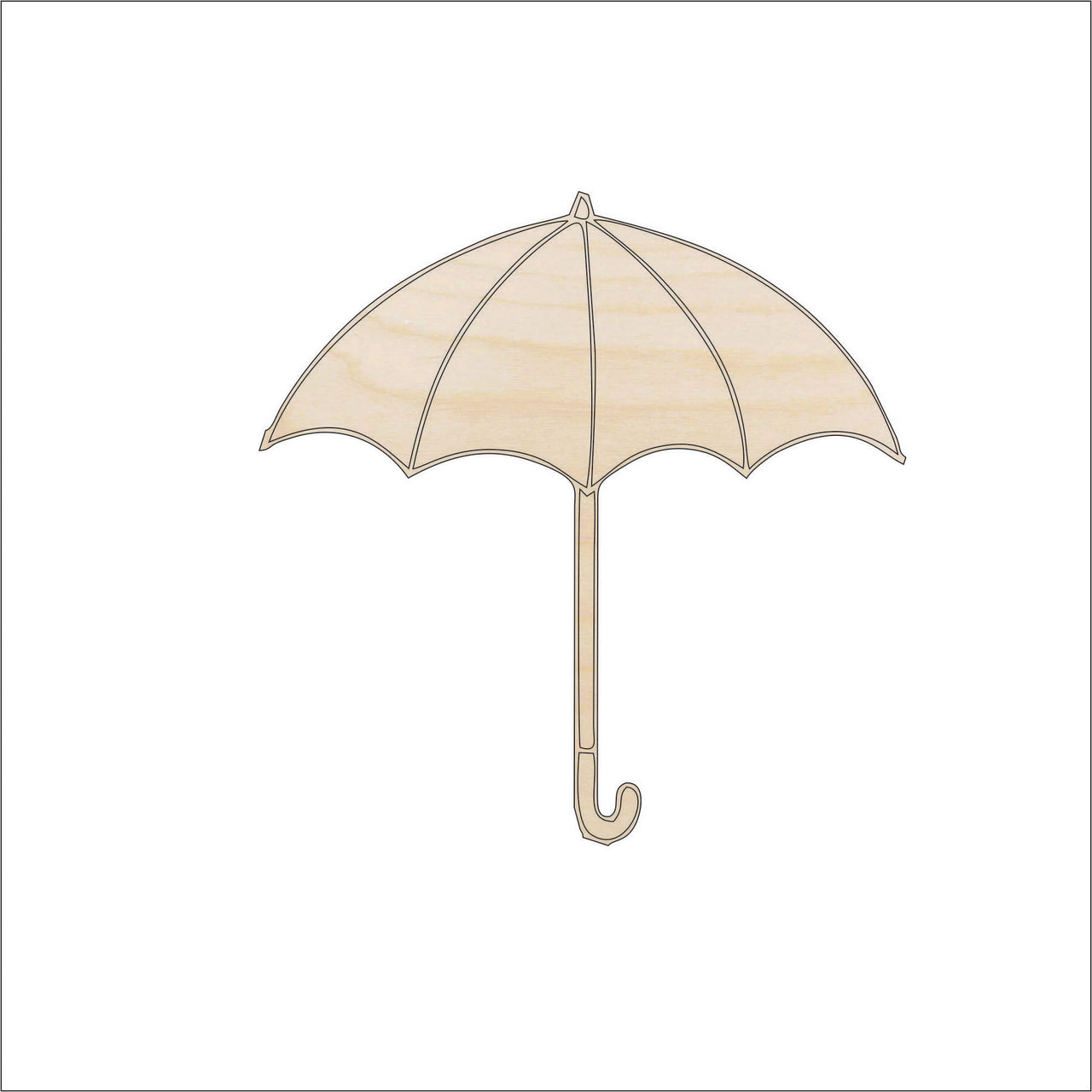 Parasol Wood Craft Shape - Laser Cut Baltic Birch Unfinished DIY Wood Art Supplies CLT10 - The Wood Shape Store