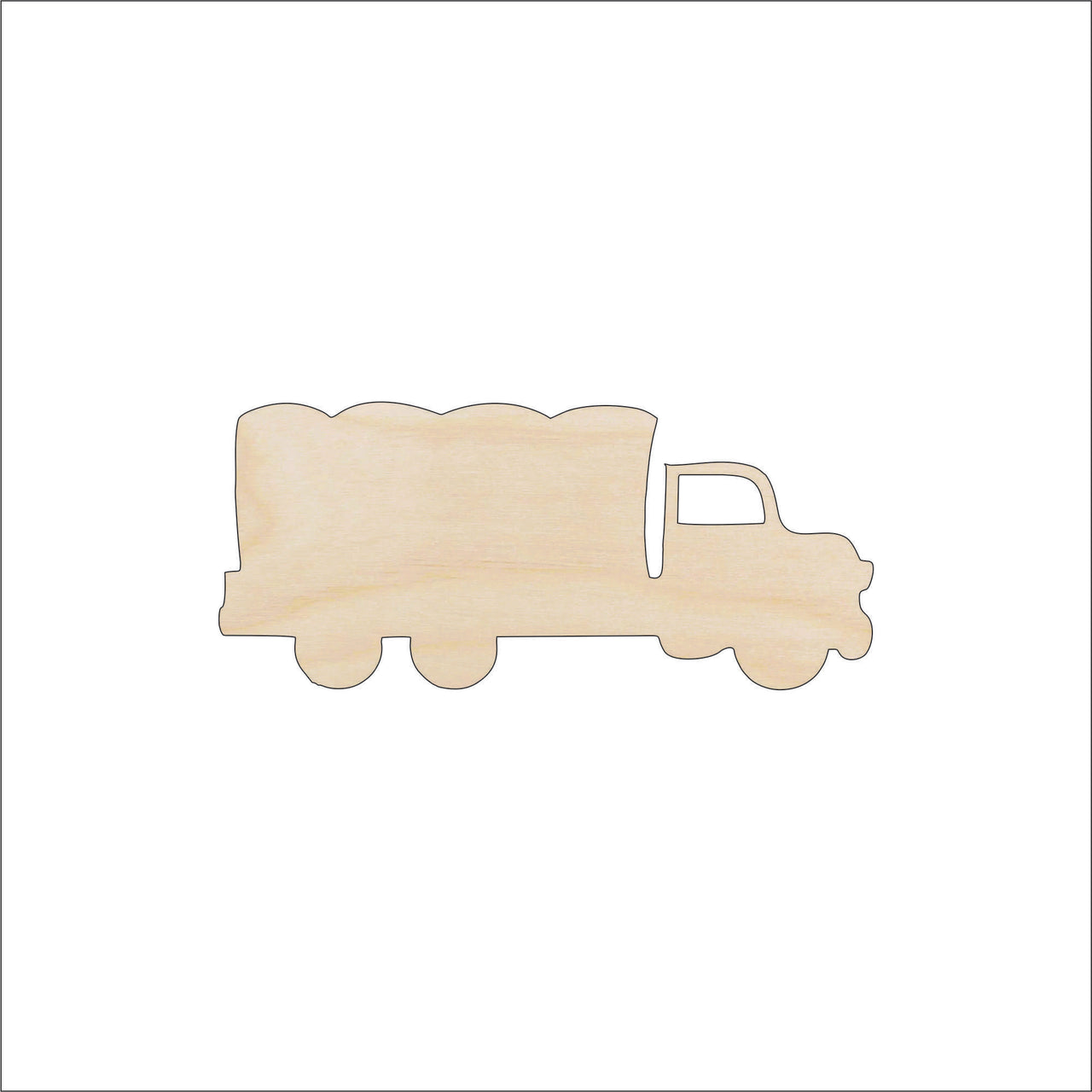 Military Truck Wood Craft Shape - Laser Cut Baltic Birch Unfinished DIY Wood Art Supplies CAR78 - The Wood Shape Store