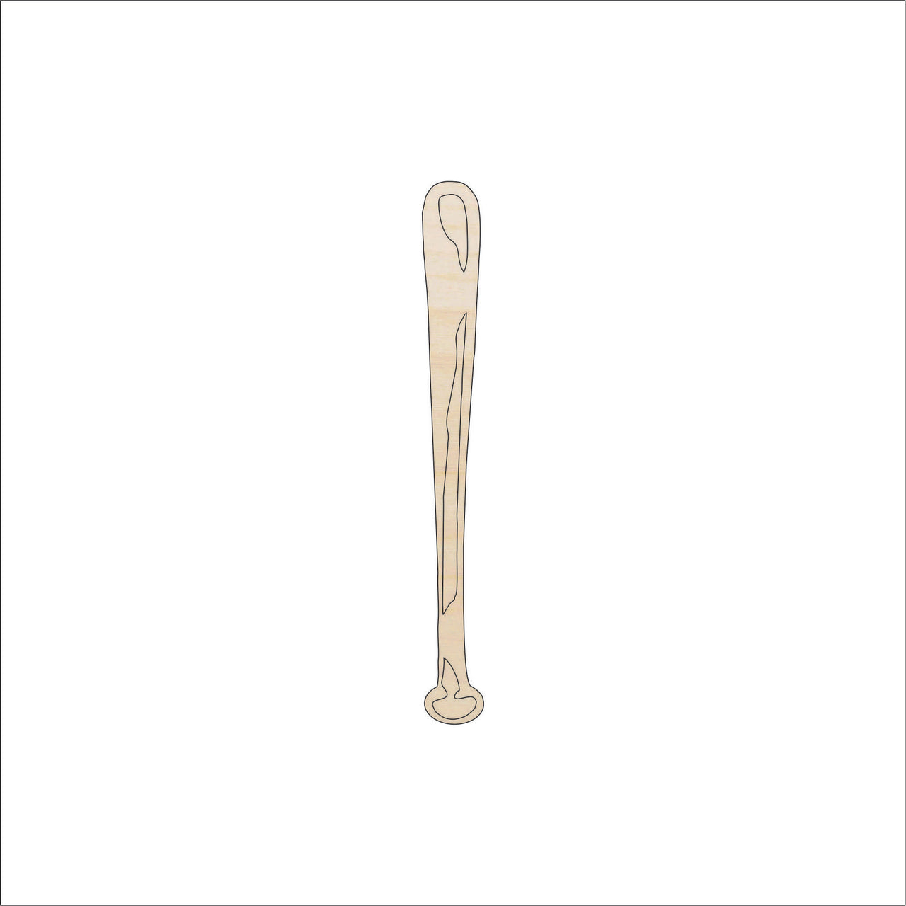 Baseball Bat Wood Craft Shape – Laser Cut Baltic Birch Unfinished DIY Wood Art Supplies SPT62 - The Wood Shape Store