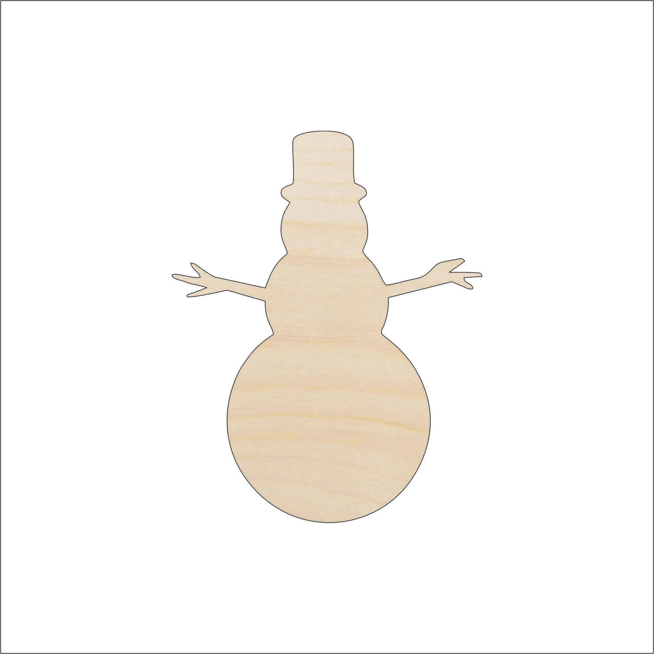 Snowman Wood Craft Shape - Laser Cut Baltic Birch Unfinished DIY Wood Art Supplies XMS129 - The Wood Shape Store