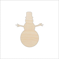 Snowman Wood Craft Shape - Laser Cut Baltic Birch Unfinished DIY Wood Art Supplies XMS129 - The Wood Shape Store