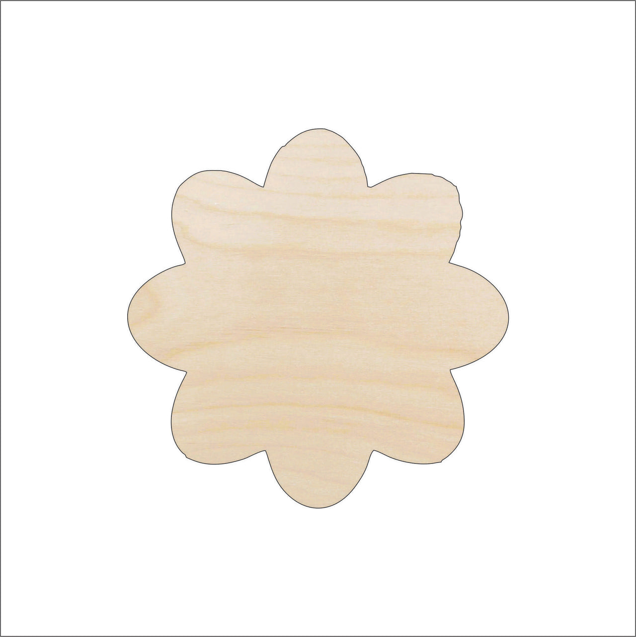 Flower Wood Craft Shape - Laser Cut Baltic Birch Unfinished DIY Wood Art Supplies FLR32 - The Wood Shape Store