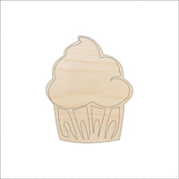 Cupcake Wood Craft Shape - Laser Cut Baltic Birch Unfinished DIY Wood Art Supplies FOD162 - The Wood Shape Store