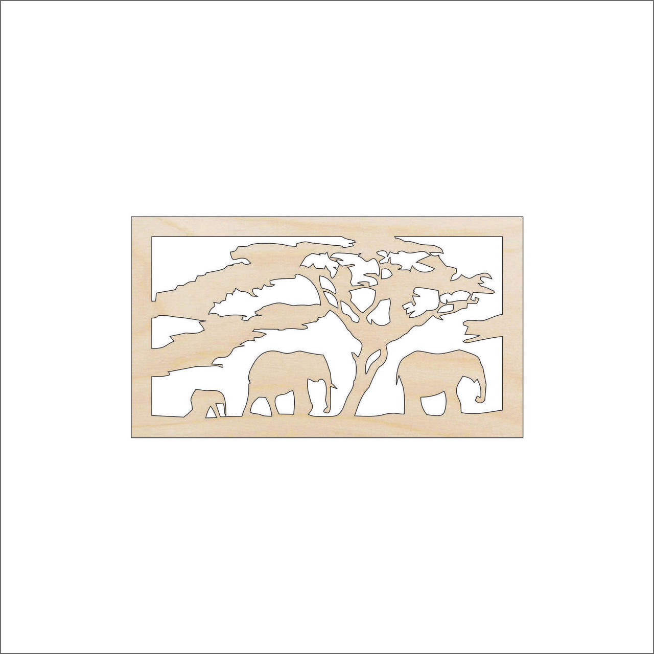 Elephant Wood Craft Shape Laser Cut Baltic Birch Unfinished DIY Wood Art Supplies ELE6 - The Wood Shape Store