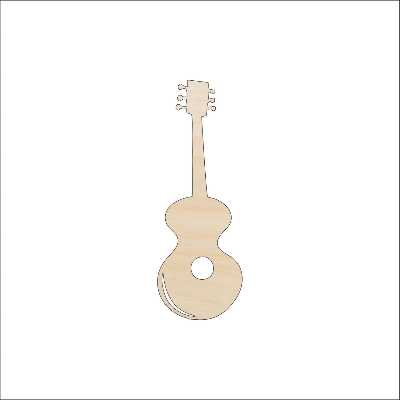 Guitar Wood Craft Shape - Laser Cut Baltic Birch Unfinished DIY Wood Art Supplies MSC4 - The Wood Shape Store