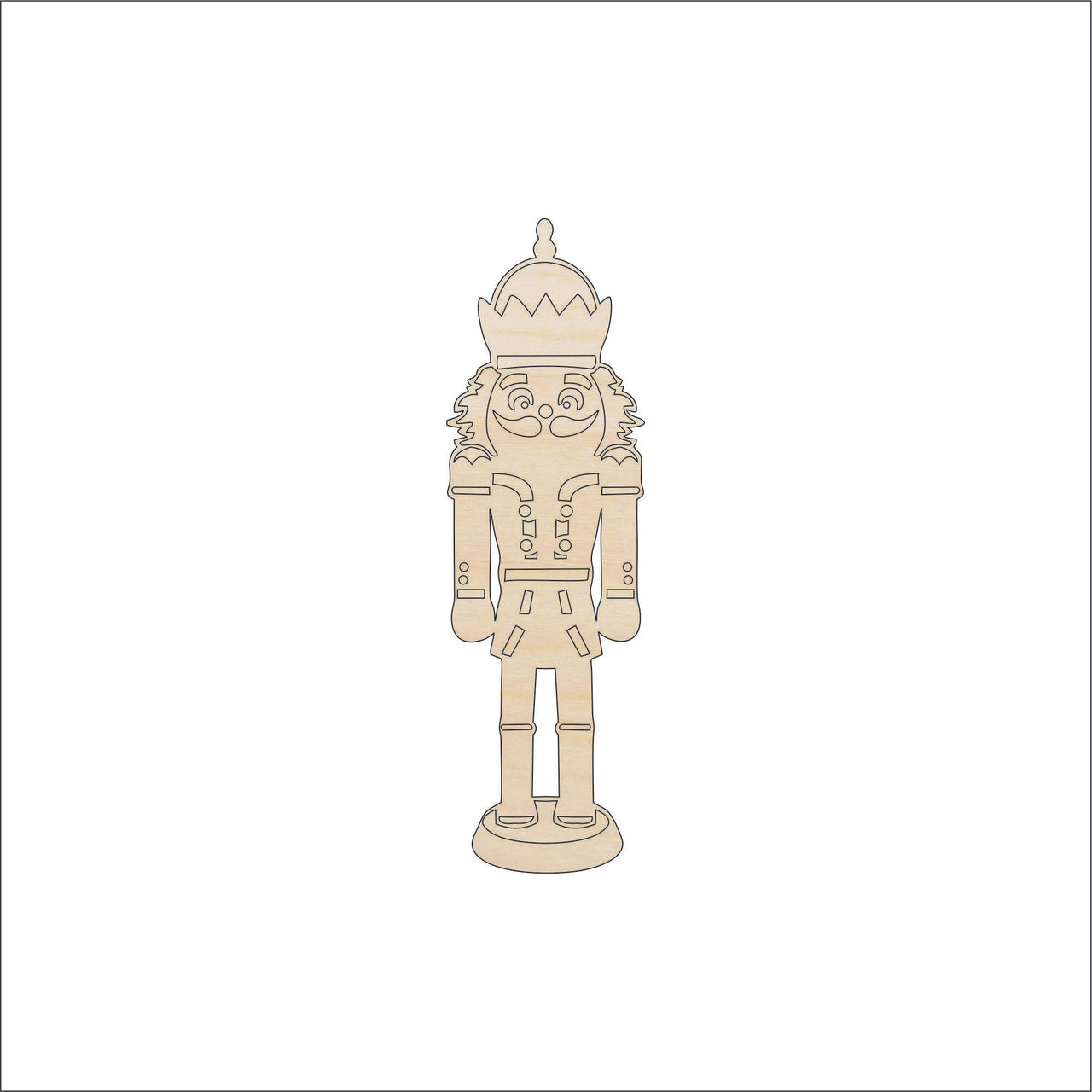 Nutcracker Wood Craft Shape - Laser Cut Baltic Birch Unfinished DIY Wood Art Supplies XMS192 - The Wood Shape Store
