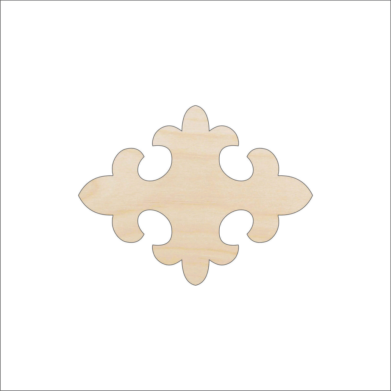 Fleur de Lis Wood Craft Shape - Laser Cut Baltic Birch Unfinished DIY Wood Art Supplies DSN36 - The Wood Shape Store