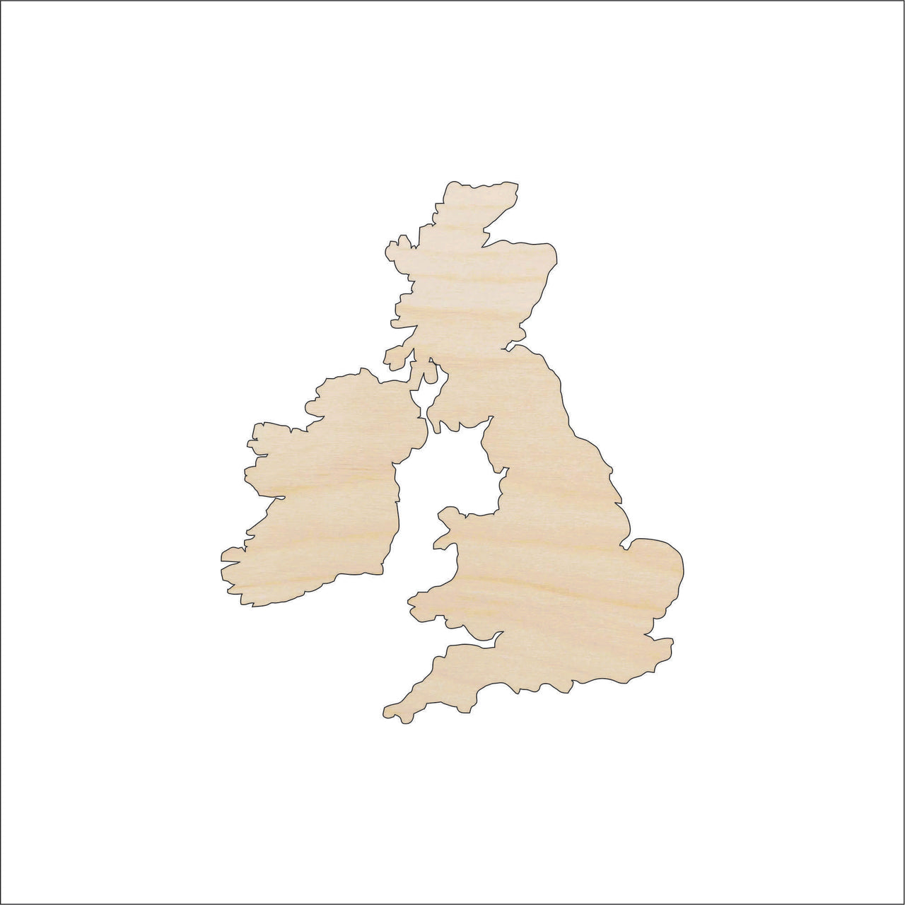 United Kingdom Wood Craft Shape - Laser Cut Baltic Birch Unfinished DIY Wood Art Supplies WLD77 - The Wood Shape Store
