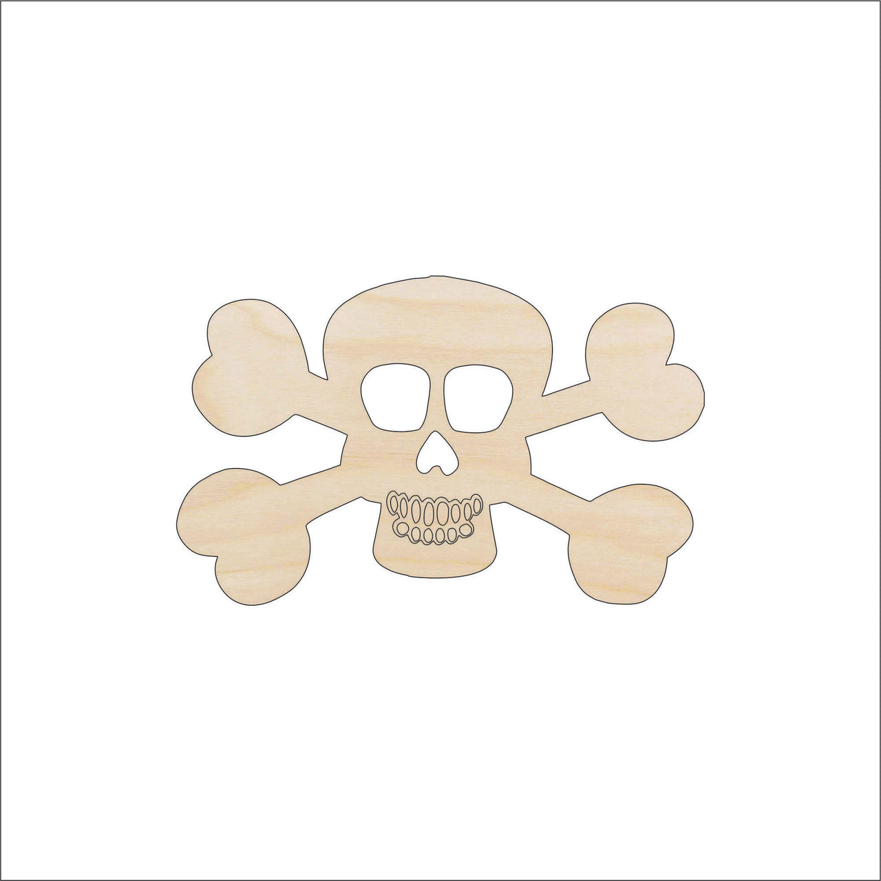 Skull Wood Craft Shape - Laser Cut Baltic Birch Unfinished DIY Wood Art Supplies SKL3 - The Wood Shape Store