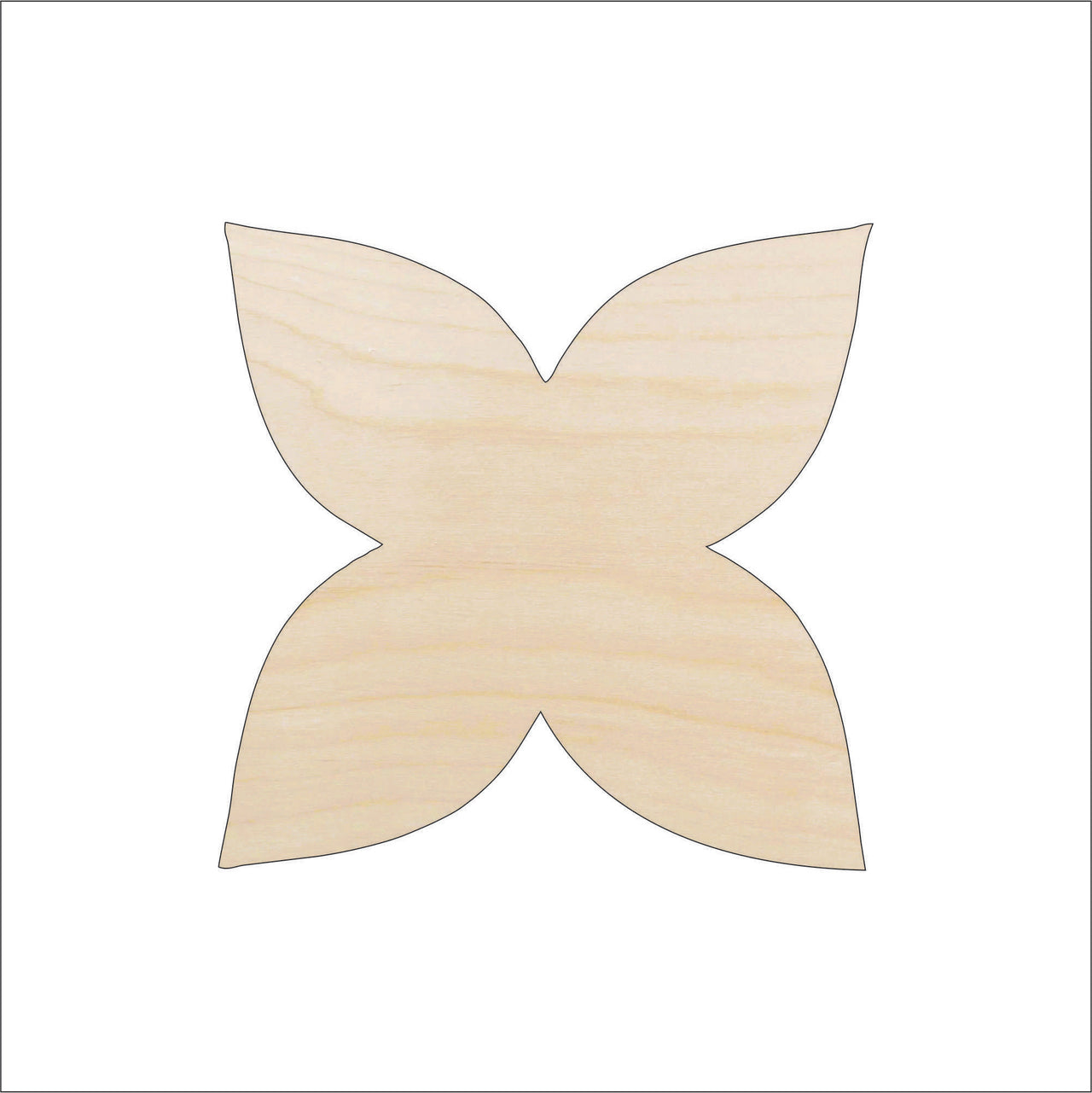 Flower Wood Craft Shape - Laser Cut Baltic Birch Unfinished DIY Wood Art Supplies FLR23 - The Wood Shape Store