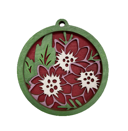 Flower 3D Laser Cut Ornament – Baltic Birch Wood Craft Supplies | DIY Wood Ornament Kit DS9 - The Wood Shape Store
