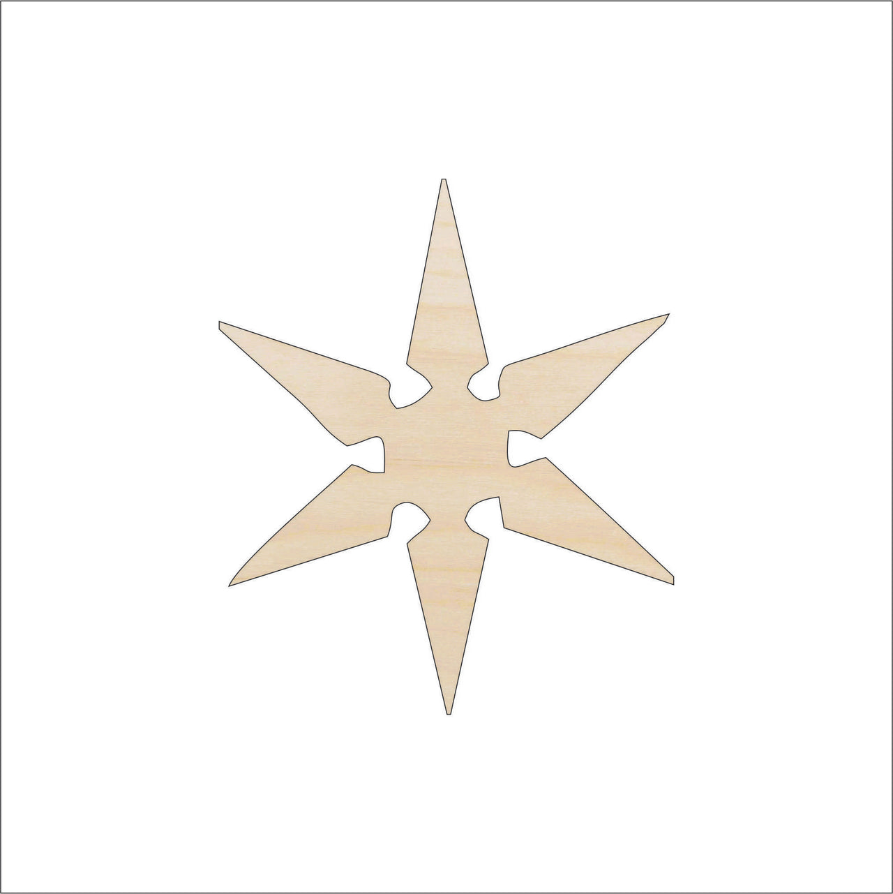 Snowflake Wood Craft Shape - Laser Cut Baltic Birch Unfinished DIY Wood Art Supplies SNW17 - The Wood Shape Store