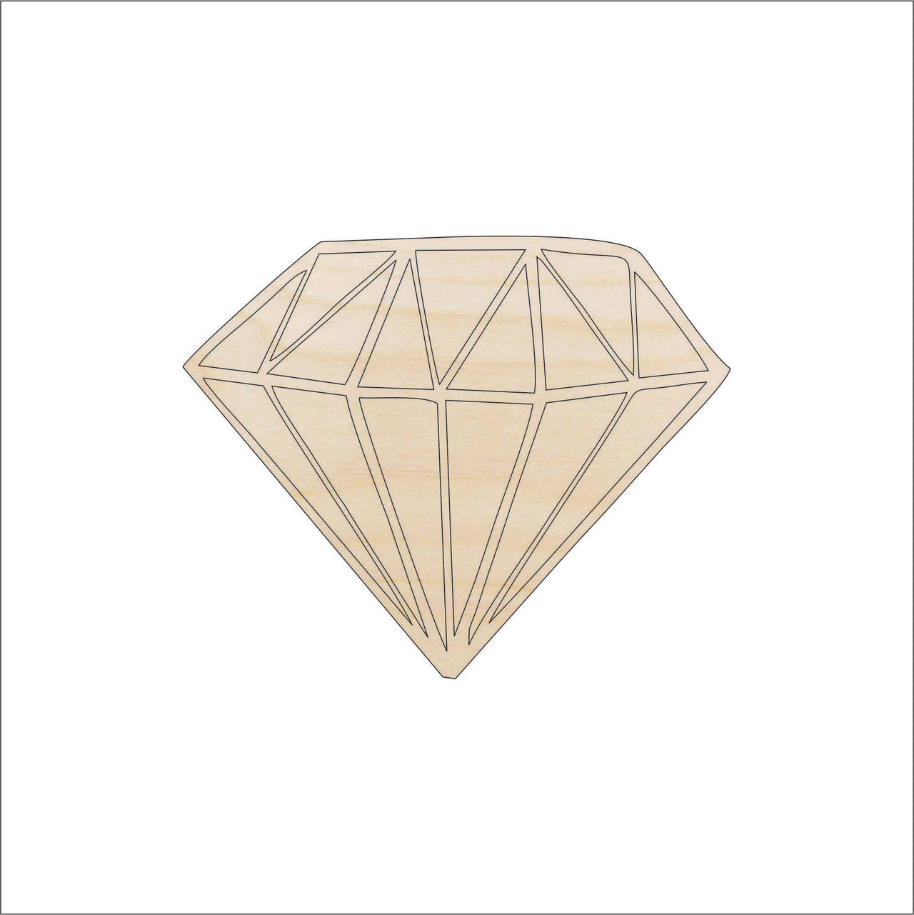 Diamond Wood Craft Shape - Laser Cut Baltic Birch Unfinished DIY Wood Art Supplies XTR17 - The Wood Shape Store