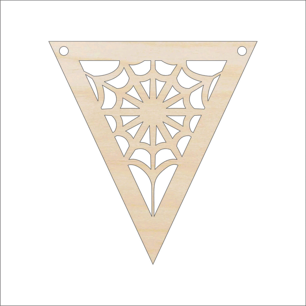 Spider Web Banner Wood Craft Shape Laser Cut Out & Unfinished DIY Craft Supply FAL290 - The Wood Shape Store