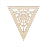 Spider Web Banner Wood Craft Shape Laser Cut Out & Unfinished DIY Craft Supply FAL290 - The Wood Shape Store