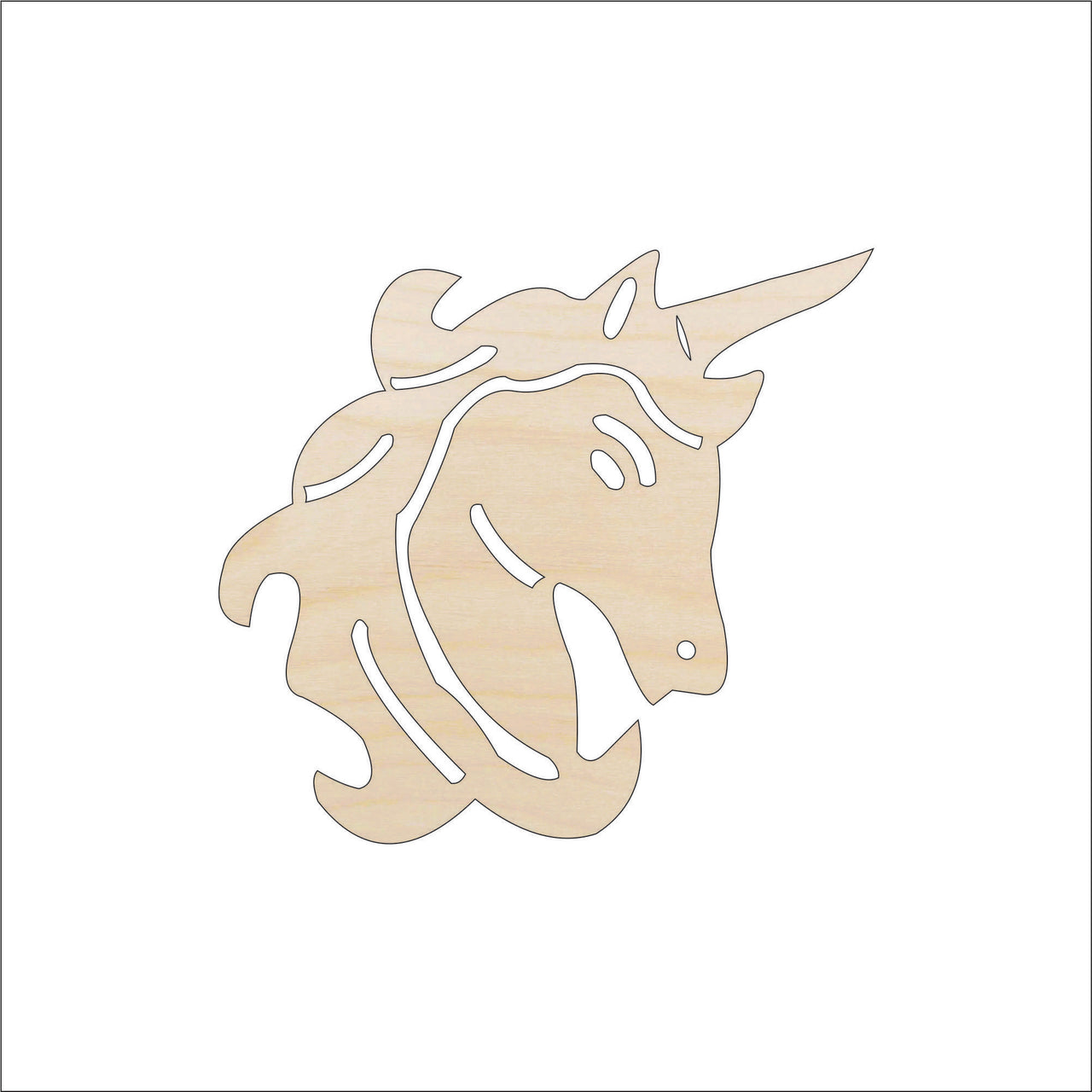 Unicorn Wood Craft Shape - Laser Cut Baltic Birch Unfinished DIY Wood Art Supplies MYTH143 - The Wood Shape Store