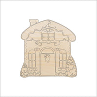 House Wood Craft Shape - Laser Cut Baltic Birch Unfinished DIY Wood Art Supplies XMS12 - The Wood Shape Store