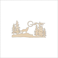 Howling Wolf Wood Craft Shape – Laser Cut Baltic Birch Unfinished DIY Art Supplies ANML72 - The Wood Shape Store