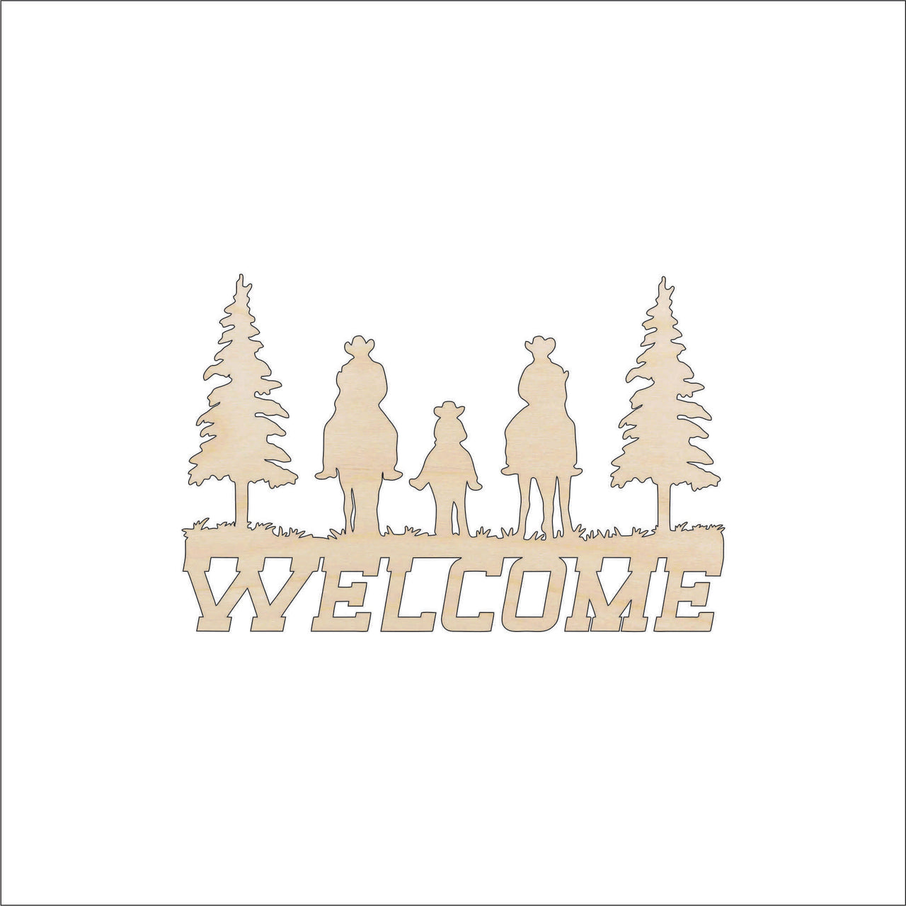 Cowboy Wood Craft Shape - Laser Cut Baltic Birch Unfinished DIY Wood Art Supplies SGN97 - The Wood Shape Store