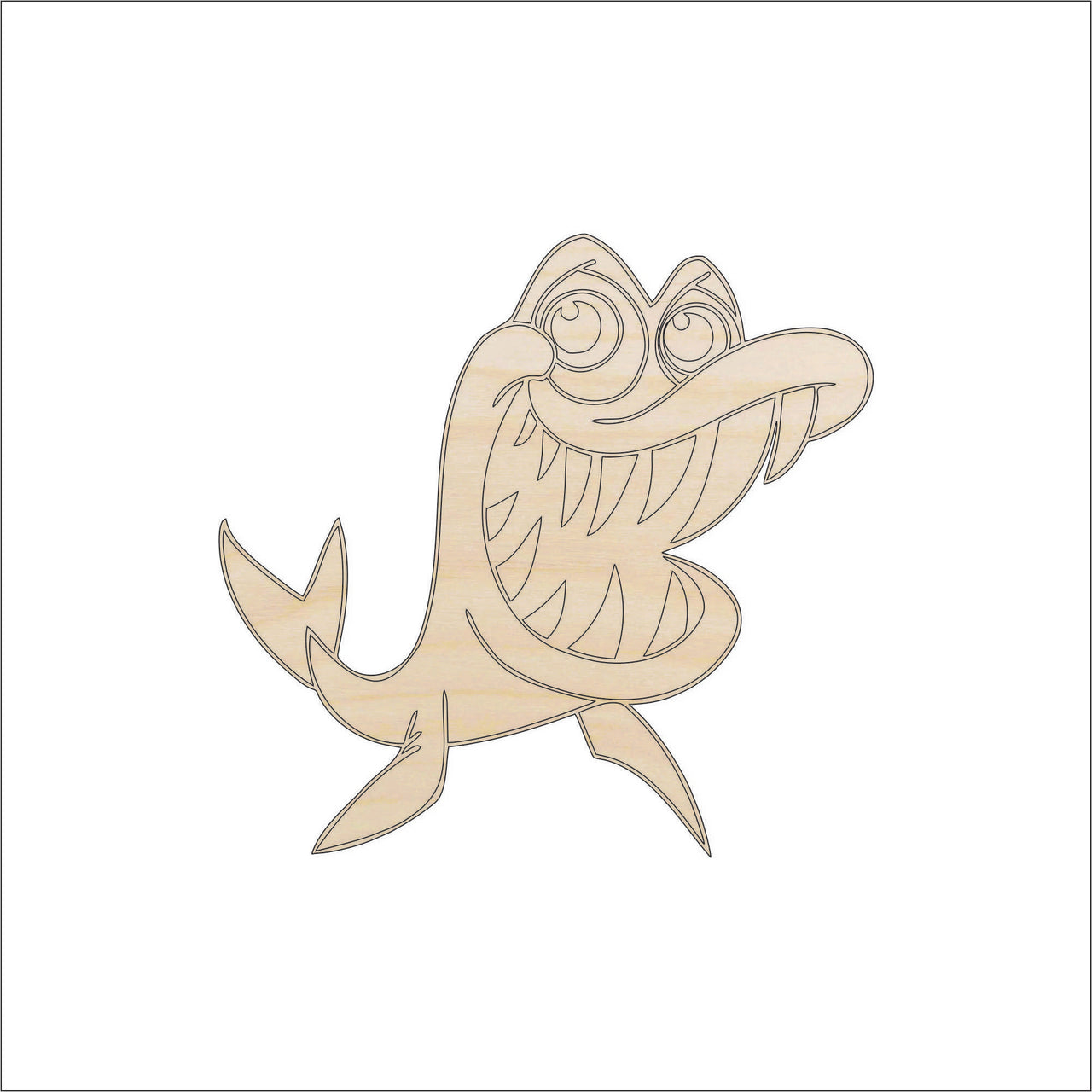 Fish Wood Craft Shape - Laser Cut Baltic Birch Unfinished DIY Wood Art Supplies SEA73 - The Wood Shape Store