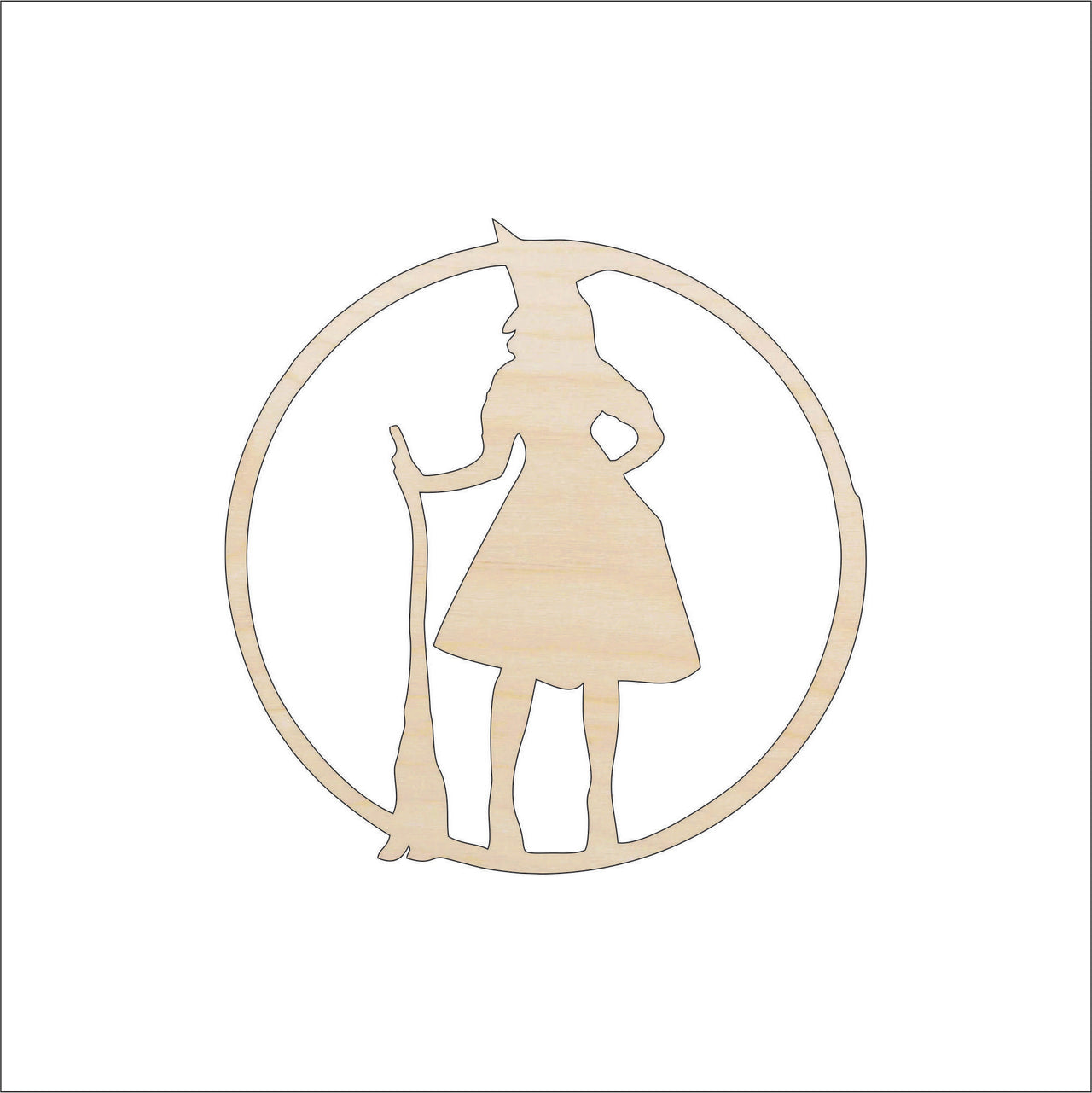 Witch Wood Craft Shape - Laser Cut Baltic Birch Unfinished DIY Wood Art Supplies FAL5 - The Wood Shape Store