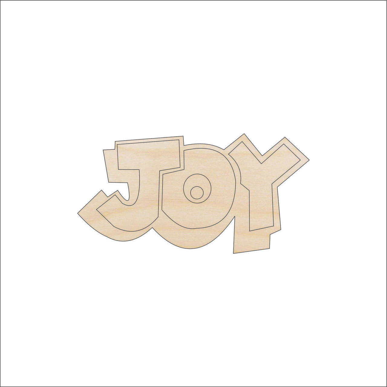 Joy Wood Craft Shape - Laser Cut Baltic Birch Unfinished DIY Wood Art Supplies XMS148 - The Wood Shape Store