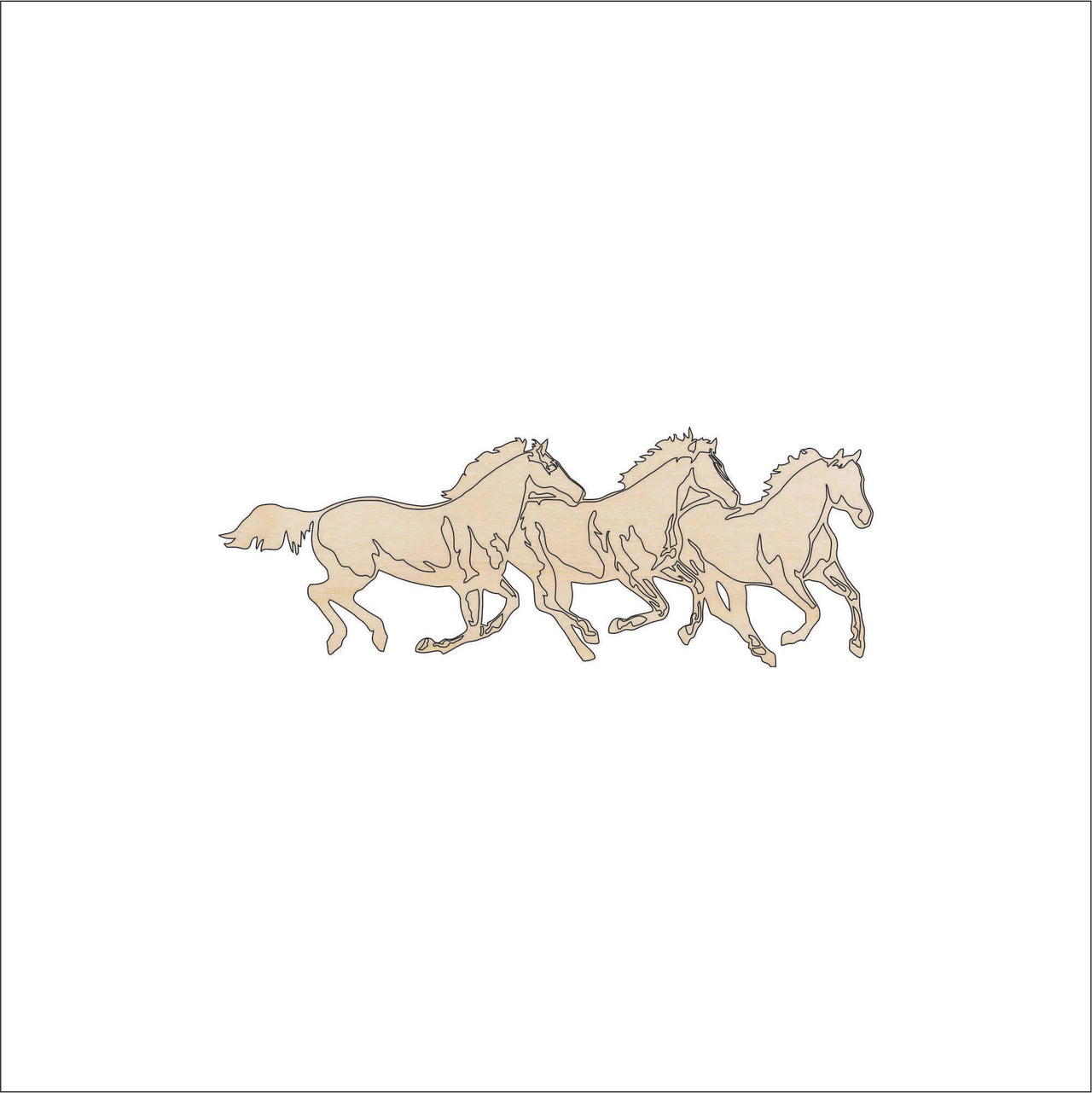 Horse Wood Craft Shape - Laser Cut Baltic Birch Unfinished DIY Wood Art Supplies HRS73 - The Wood Shape Store