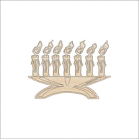 Menorah Wood Craft Shape - Laser Cut Baltic Birch Unfinished DIY Wood Art Supplies XTR44 - The Wood Shape Store