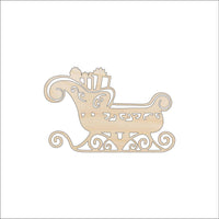 Sleigh Wood Craft Shape - Laser Cut Baltic Birch Unfinished DIY Wood Art Supplies XMS101 - The Wood Shape Store