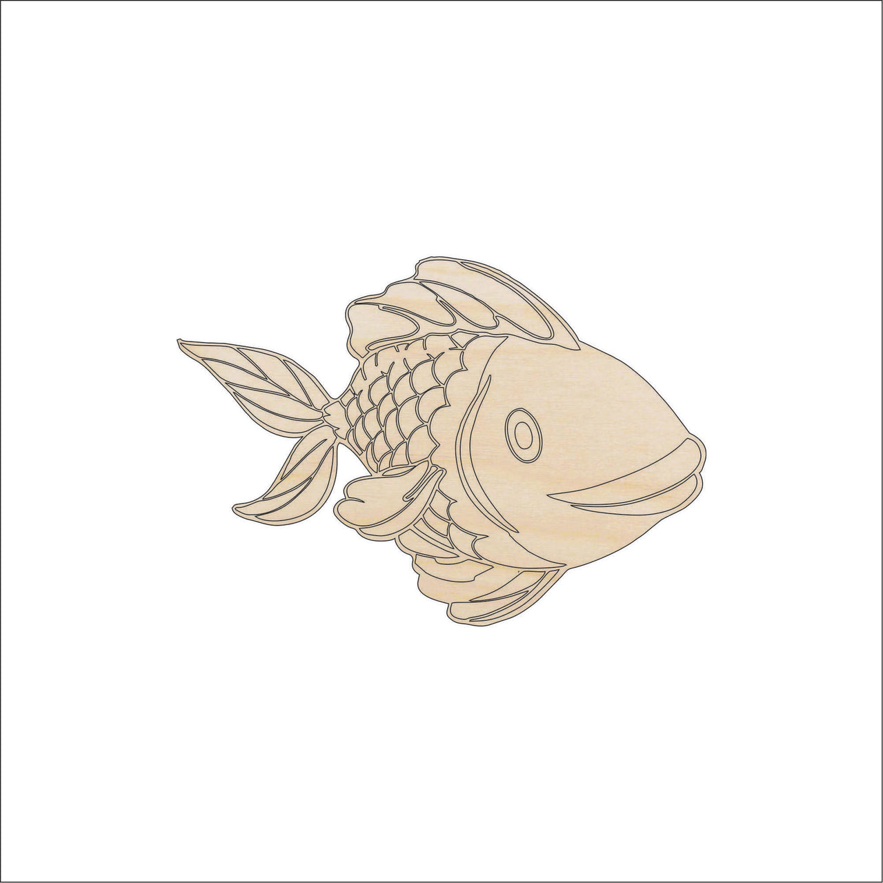 Fish Wood Craft Shape - Laser Cut Baltic Birch Unfinished DIY Wood Art Supplies FSH45 - The Wood Shape Store