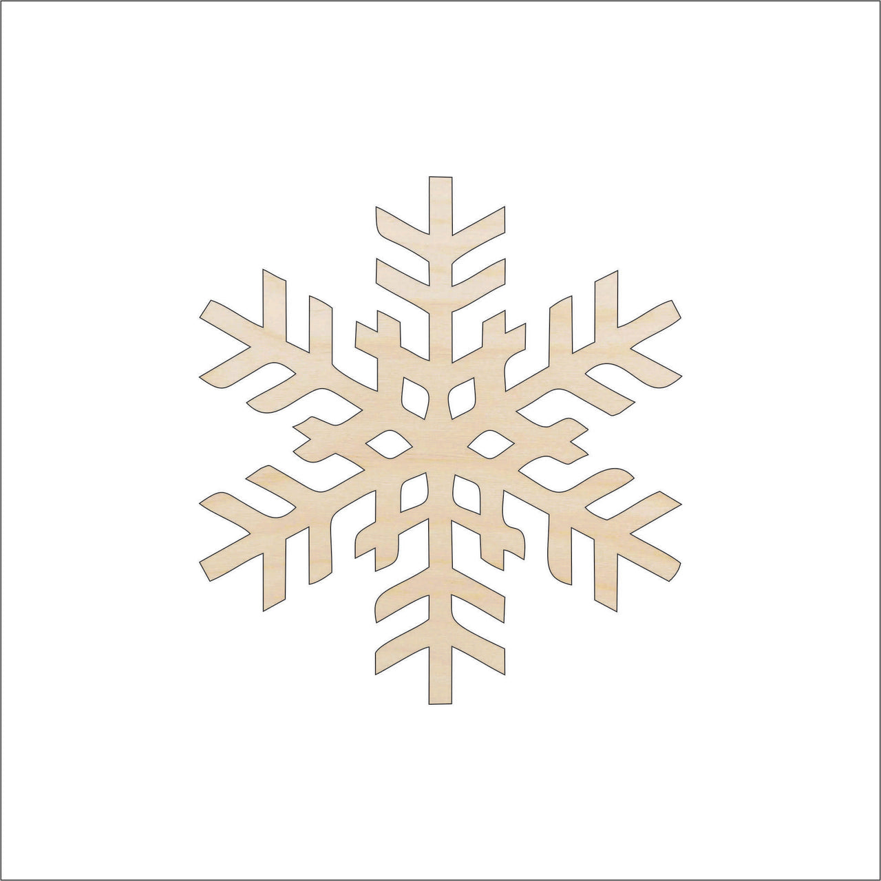 Snowflake Wood Craft Shape - Laser Cut Baltic Birch Unfinished DIY Wood Art Supplies SNW12 - The Wood Shape Store